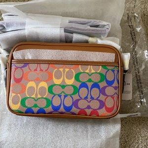 Authentic Coach Signature Multicolored Crossbody